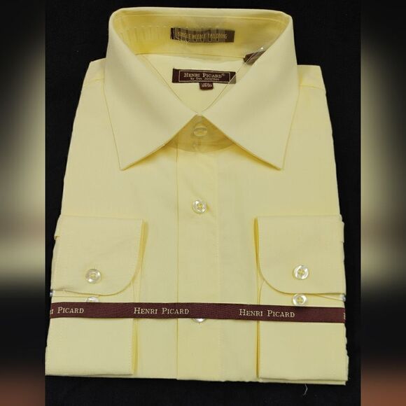 HENRI PICARD BY DON JONATHAN GOLD DRESS SHIRT. - Picture 1 of 3